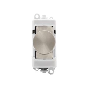 Click GridPro 100W GridPro Dual Mode Dimmer Module With Trim Polar White Insert Brushed Stainless