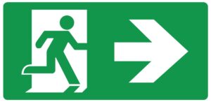 Eterna ISO 7010 Right Arrow Legend For EMERGENCY Exit Boxes