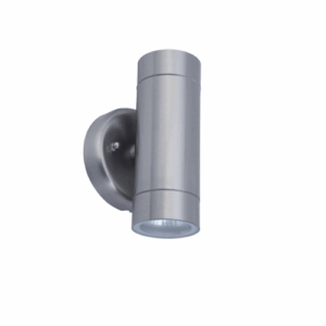 Lutec Rado IP44 2X GU10 Wall Light Stainless Steel