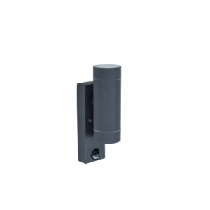 Lutec Rado PIR IP44 2X GU10 Wall Light Black Graphite