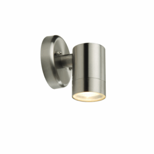 Lutec Rado IP44 GU10 Wall Light Stainless Steel