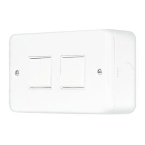 Click Metal Clad Pro 10Ax 4 Gang 2 Way Switch Polar White