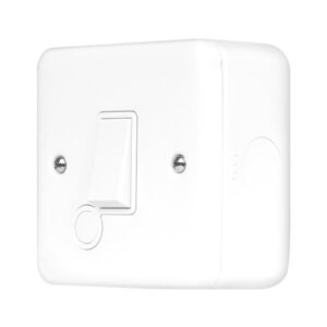 Click Metal Clad Pro 20A Double Pole Switch With Optional Flex Outlet Polar White
