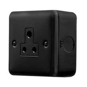 Click Metal Clad Pro 5A Round Pin Socket Outlet Black
