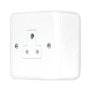 Click Metal Clad Pro 5A Round Pin Socket Outlet Polar White