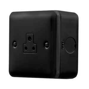 Click Metal Clad Pro 2A Round Pin Socket Outlet Black