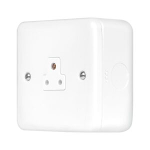 Click Metal Clad Pro 2A Round Pin Socket Outlet Polar White