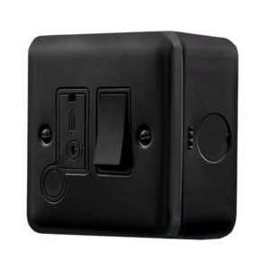 Click Metal Clad Pro 13A Switched Fused Connection With Flex Outlet With Optional Flex Outlet Black