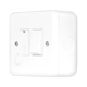 Click Metal Clad Pro 13A Switched Fused Connection With Flex Outlet With Optional Flex Outlet Polar White