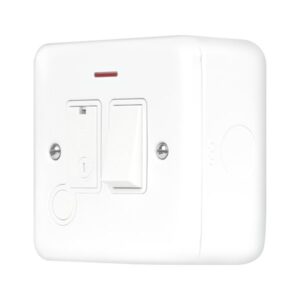 Click Metal Clad Pro 13A Switched Fused Connection With Flex Outlet With Optional Flex Outlet & Led Polar White