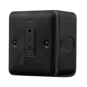 Click Metal Clad Pro 13A Fused Connection With Flex Outlet With Optional Flex Outlet & Led Black