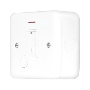 Click Metal Clad Pro 13A Fused Connection With Flex Outlet With Optional Flex Outlet & Led Polar White