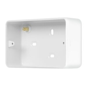 Click Metal Clad Pro 2 Gang 40Mm Deep Surface Mounting Box (Without Knockouts) Polar White
