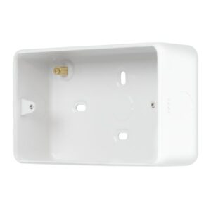 Click Metal Clad Pro 2 Gang 40Mm Deep Surface Mounting Box Polar White
