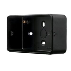 Click Metal Clad Pro 2 Gang 50Mm Deep Surface Mounting Box (Without Knockouts) Black