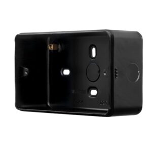Click Metal Clad Pro 2 Gang 50Mm Deep Surface Mounting Box Black
