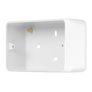 Click Metal Clad Pro 2 Gang 50Mm Deep Surface Mounting Box (Without Knockouts) Polar White