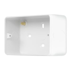 Click Metal Clad Pro 2 Gang 50Mm Deep Surface Mounting Box Polar White