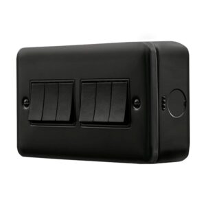 Click Metal Clad Pro 10Ax 6 Gang 2 Way Switch Black