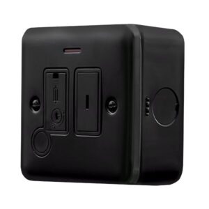 Click Metal Clad Pro 13A Key Switched Fused Connection With Flex Outlet With Optional Flex Outlet & Led -Black