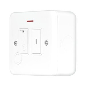 Click Metal Clad Pro 13A Key Switched Fused Connection With Flex Outlet With Optional Flex Outlet & Led Polar White