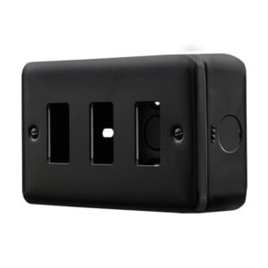 Click Metal Clad Pro 3 Gang GridPro Front Plate Black