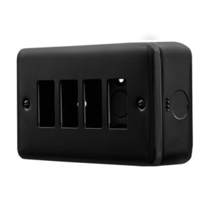 Click Metal Clad Pro 4 Gang GridPro Front Plate Black