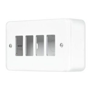 Click Metal Clad Pro 4 Gang GridPro Front Plate Polar White