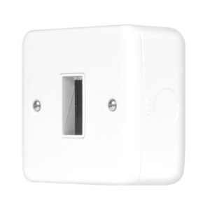 Click Metal Clad Pro 1 Gang Minigrid Plate 1 Aperture Polar White