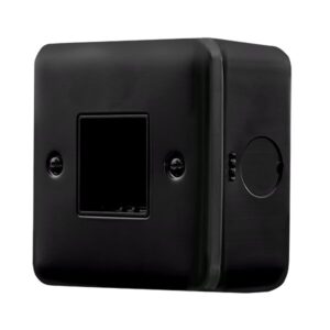 Click Metal Clad Pro 1 Gang Minigrid Plate 2 Aperture Black