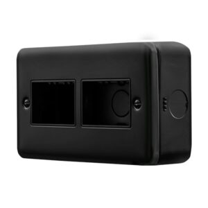 Click Metal Clad Pro 2 Gang Minigrid Plate 3+3 Aperture Black