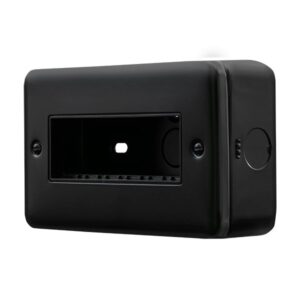 Click Metal Clad Pro 2 Gang Minigrid Plate 6 Aperture Black