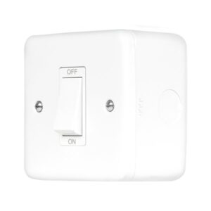 Click Metal Clad Pro 50A 1 Gang Double Pole Plate Switch With White Rocker Polar White
