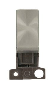 Click MiniGrid 2 Way Retractive Ingot 10A Switch Brushed Stainless Steel