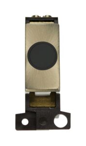 Click MiniGrid 20A Ingot Flex Outlet Module Black- Antique Brass