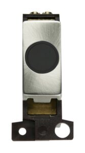 Click MiniGrid 20A Ingot Flex Outlet Module Black- Brushed Stainless Steel