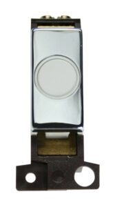 Click MiniGrid 20A Ingot Flex Outlet Module White- Chrome