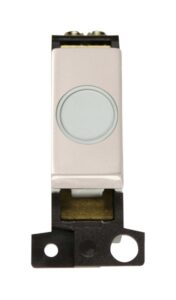Click MiniGrid 20A Ingot Flex Outlet Module White- Pearl Nickel