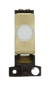 Click MiniGrid 20A Ingot Flex Outlet Module White- Satin Brass