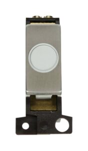 Click MiniGrid 20A Ingot Flex Outlet Module White- Stainless Steel