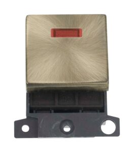 Click MiniGrid 20A Dp Ingot Switch With Neon Antique Brass