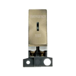 Click MiniGrid 13A Resistive Dp Ingot Keyswitch "Emergency Test" Antique Brass