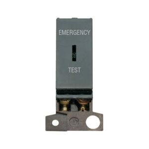 Click MiniGrid 13A Resistive Dp Keyswitch "Emergency Test" Black