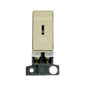 Click MiniGrid 13A Resistive Dp Ingot Keyswitch "Emergency Test" Brass
