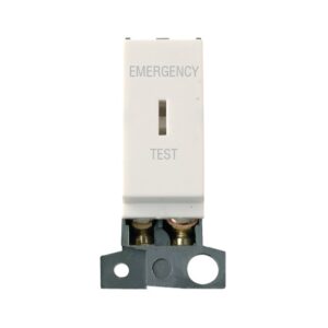 Click MiniGrid 13A Resistive Dp Keyswitch "Emergency Test" Polar White