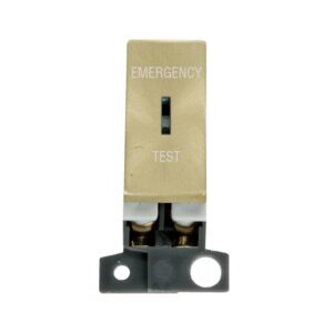 Click MiniGrid 13A Resistive Dp Ingot Keyswitch "Emergency Test" Satin Brass