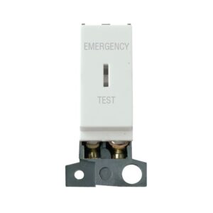 Click MiniGrid 13A Resistive Dp Keyswitch "Emergency Test" White