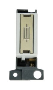 Click MiniGrid 13A Fused Ingot Fcu Modul White Brass
