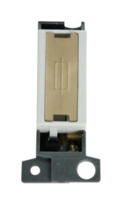 Click MiniGrid 13A Fused Ingot Fcu Modul White Satin Brass