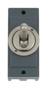 Click MiniGrid 10Ax 2 Way Toggle Switch Module Pearl Nickel